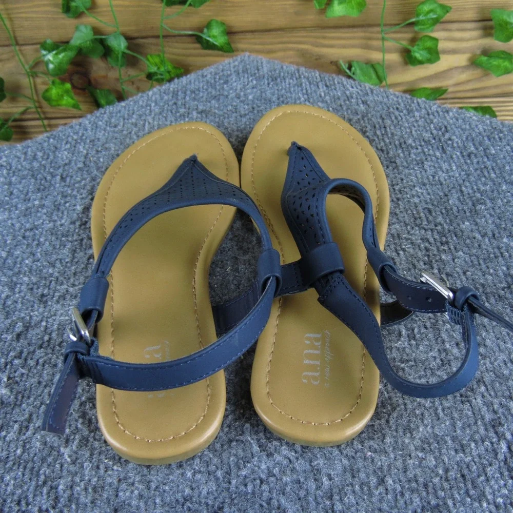 A.N.A Sabrina Women 6 Blue Synthetic Thong‎ Sandals Casual Comfortable